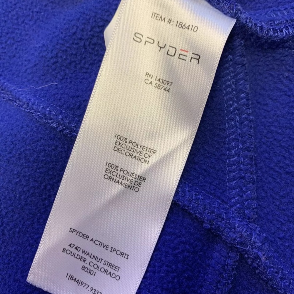 SPYDER FULL ZIP BLUE SWEATER JACKET Sz L 14/16 - Picture 8 of 12
